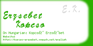 erzsebet kopcso business card